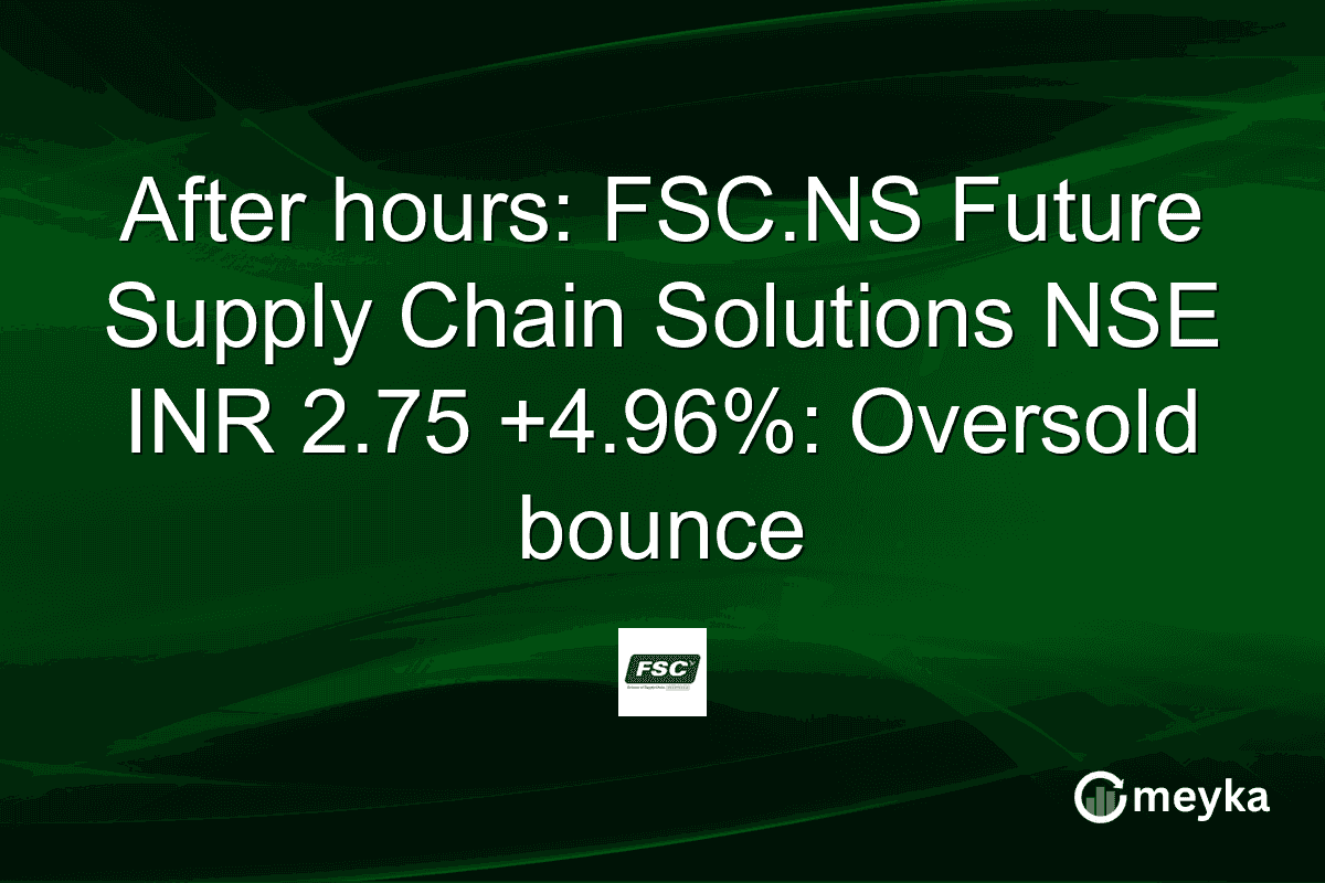 After hours: FSC.NS Future Supply Chain Solutions NSE INR 2.75 +4.96%: Oversold bounce