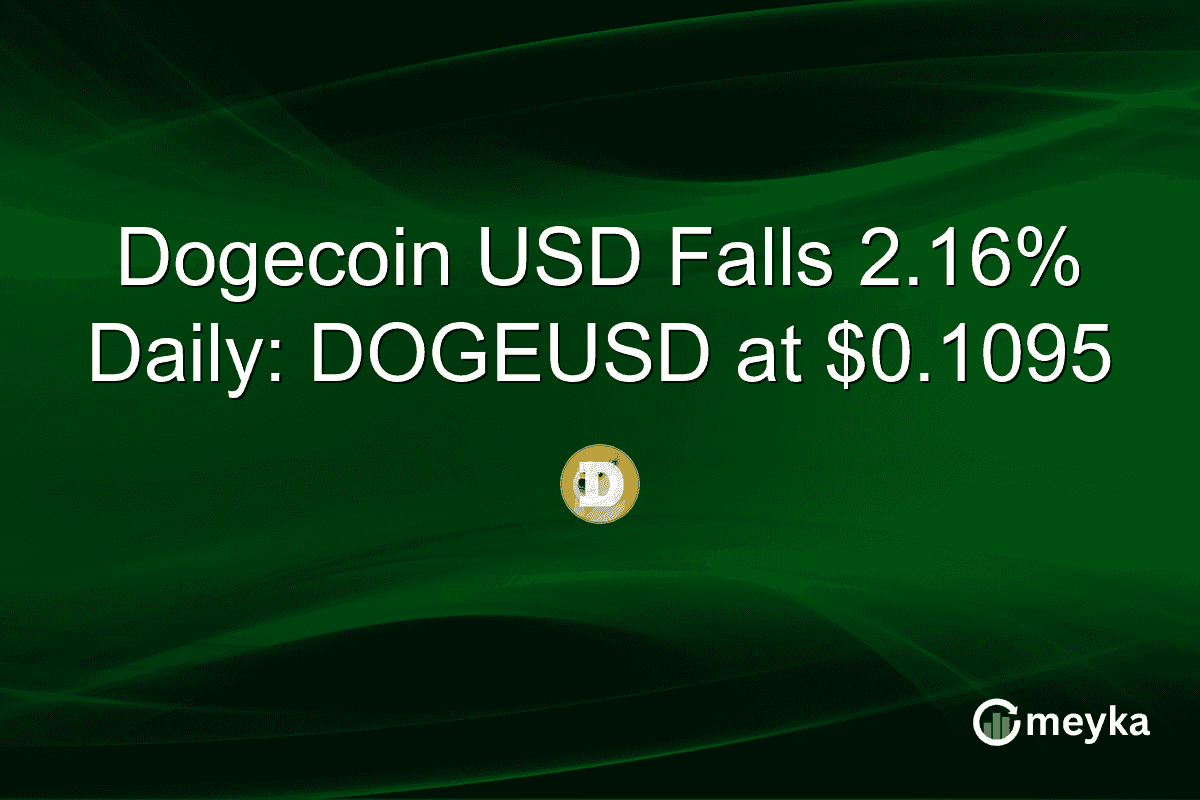 Dogecoin USD Falls 2.16% Daily: DOGEUSD at $0.1095